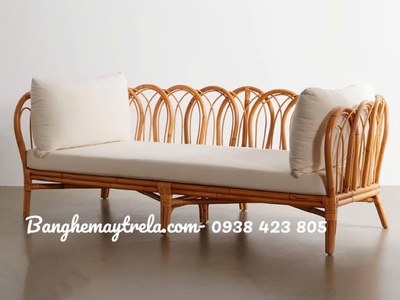 Bàn ghế mây tự nhiên lưng hoa 7