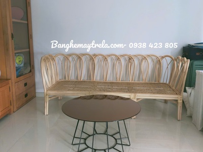 Bàn ghế mây tự nhiên lưng hoa 4