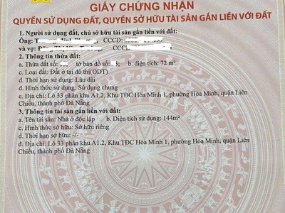 Nhà 2 tầng - rất kiên cố, đường 5.5m sát biển đường giáp văn cương 0