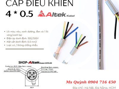Cáp điều khiển chống nhiễu Altek Kabel 4x0.5mm2 Hà Nội 0