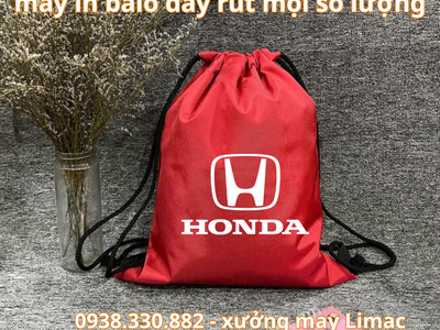 Đặt in balo dây rút đỏ logo honda cho hãng xe 0