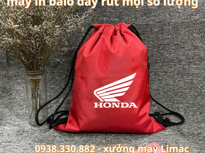 Đặt in balo dây rút đỏ logo honda cho hãng xe 1