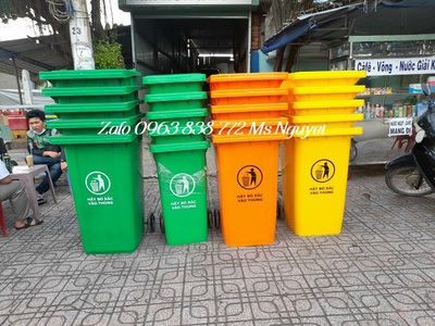 Thùng rác 240L nhựa HDPE siêu bền, giá siêu rẻ 0