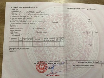 Bán lô đất ngõ phố Đỗ Xá, ph Tứ Minh, TP HD, 71m2, mt 4m, đường oto vào tận nơi, 2.3x tỷ 2