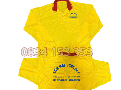 Xưởng may áo thun tay dài điện lạnh  nhận in logo, tên công ty 1