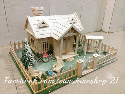 Nhận đặt làm mô hình nhà que theo yêu cầu 0