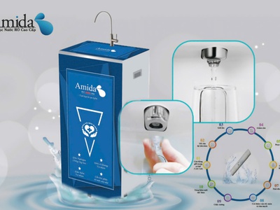 Máy lọc nước RO Amida tích hợp lõi Ion kiềm 0