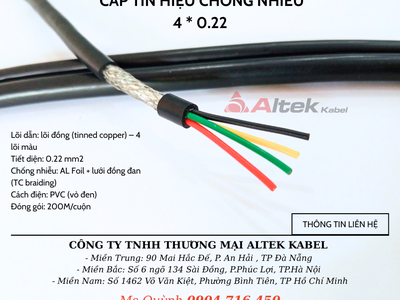 Cáp tín hiệu chống nhiễu 4 0.22 Altek Kabel Đà Nẵng 0