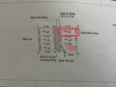 1 Lô đất 62m vuông vắn tại Bảo Kiếm - Lập lễ cũ  Nay là phường Nam Triệu 0