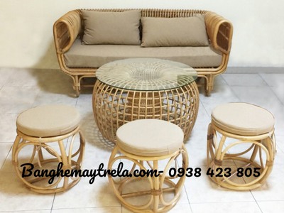 Sofa mây tổ yến phòng khách hiện đại 2