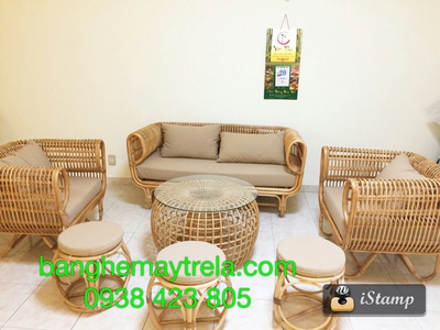 Sofa mây tổ yến phòng khách hiện đại 4