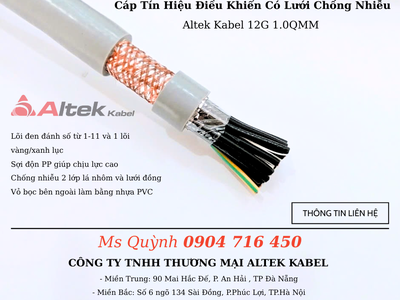 Cáp điều khiển tín hiệu 12 lõi có lưới Altek Kabel 12x1.0mm2 Đà Nẵng 0