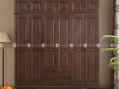 Tủ Quần Áo Gỗ Sồi Tự Nhiên Vân Màu Nâu Mộc Mạc 0