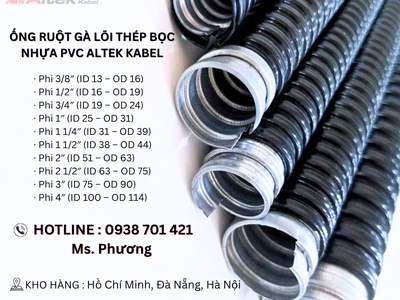 Ống ruột gà lõi thép bọc nhựa Pvc Altek Kabel 0