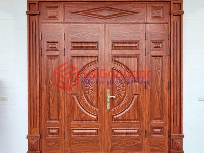 Cửa thép vân gỗ 1