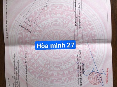 Bán đất đường hòa minh 27 - sát nguyễn sinh sắc 0