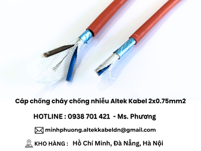 Cáp chống cháy chống nhiễu Altek Kabel 2x0.75mm2 3