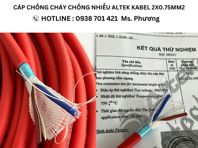 Cáp chống cháy chống nhiễu Altek Kabel 2x0.75mm2 1
