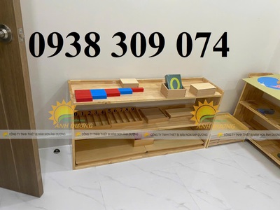 Kệ gỗ montessori 3 tầng mầm non,Kệ montessori 4 tầng mầm non 1
