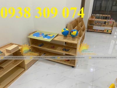 Kệ gỗ montessori 3 tầng mầm non,Kệ montessori 4 tầng mầm non 2