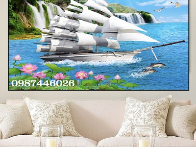 Gạch tranh thuyền buồn HP8722 1
