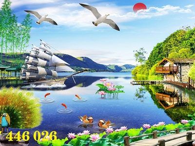Gạch tranh thuyền buồn HP8722 8