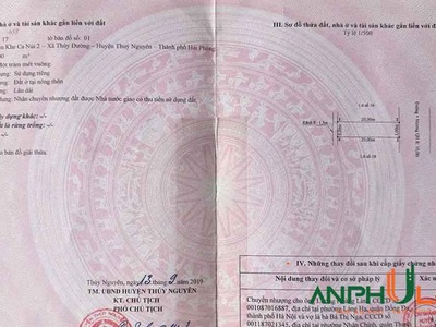Chủ gửi bán lô đất khu khe Ca Núi 2, Phường Thủy Nguyên, TP Hải Phòng 0