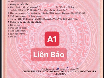 Bán đất trục chính nhà văn hoá Gò Dung, Liên Bảo, Vĩnh Yên, Vĩnh Phúc. LH: 098.991.6263 5