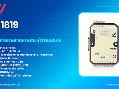  A-1819   Mô-đun I/O Từ Xa Ethernet ADIO   Giải pháp giám sát và điều khiển analog thông minh 0