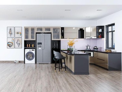 Tủ Bếp Gỗ Công Nghiệp Phủ Acrylic Hiện Đại Tiện Nghi 1