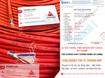 Cáp Chống Cháy Chống Nhiễu 2x1.0 Đà Nẵng, Bình Định, Huế, Lâm Đồng 2