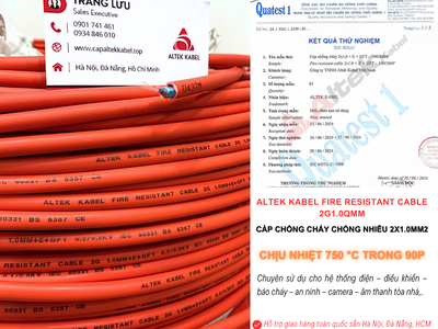Cáp Chống Cháy Chống Nhiễu 2x1.0 Đà Nẵng, Bình Định, Huế, Lâm Đồng 3