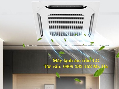 Máy lạnh âm trần LG inverter thiết kế hình vuông với 4 góc treo dễ dàng lắp đặt 0