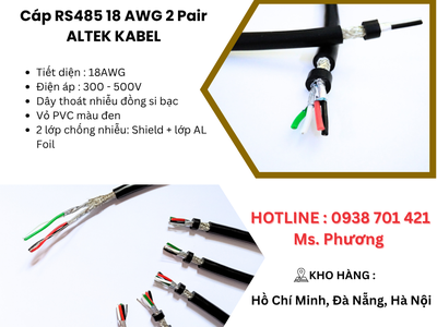 Cáp RS485 18 AWG 2 Pair ALTEK KABEL Đà Nẵng, Hà Nội, Hồ Chí Minh 0