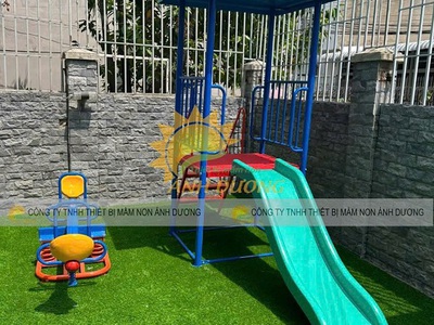 Cầu trượt cho bé ngoài trời, Cầu trượt máng đôi công viên 5