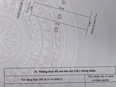 Bán đất mặt phố Cao Bá Quát, khu Đông Nam Cường, TP HD, 72m2, mt 4m, giá rẻ nhất khu 2