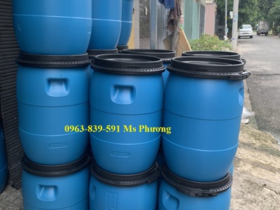 Thùng phuy nhựa 50 lít có nắp kín chống rò rỉ, an toàn khi vận chuyển hàng hóa 0