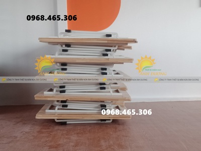 Bàn mầm non gập chân, bàn gỗ mầm non gập chân 2