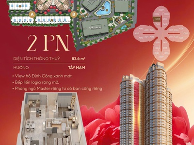Mở bán căn hộ 2PN dự án The Queen 360 Giải Phóng - Sổ hồng lâu dài 2
