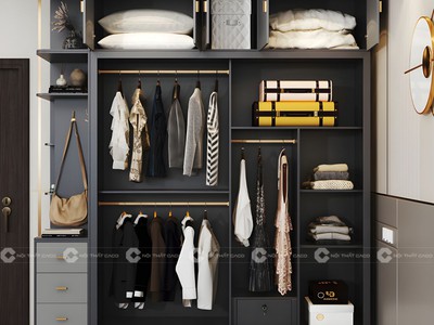Tủ Quần Áo Gỗ Công Nghiệp MDF Phối Cánh Kính Cao Cấp 2