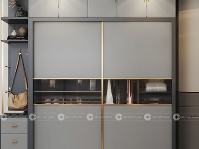 Tủ Quần Áo Gỗ Công Nghiệp MDF Phối Cánh Kính Cao Cấp 0