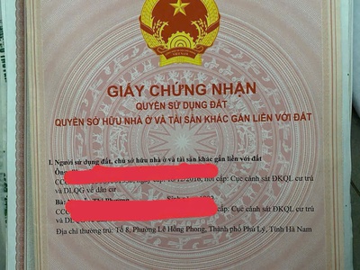 Chính chủ bán lô đất đẹp   xã phù vân, phủ lý, hà nam 1