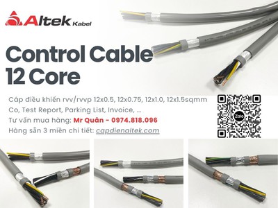 Altek Kabel: Cáp điều khiển 12x0.5, 12x0.75, 12x1.0, 12x1.5 0