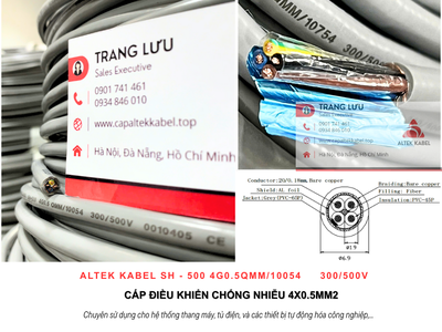 Cáp tín hiệu chống nhiễu 4x0.5 Đà Nẵng, Huế, Quảng Ngãi, Quảng Nam 0