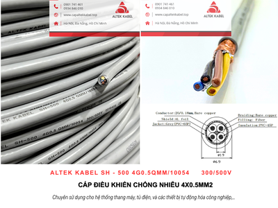 Cáp tín hiệu chống nhiễu 4x0.5 Đà Nẵng, Huế, Quảng Ngãi, Quảng Nam 2