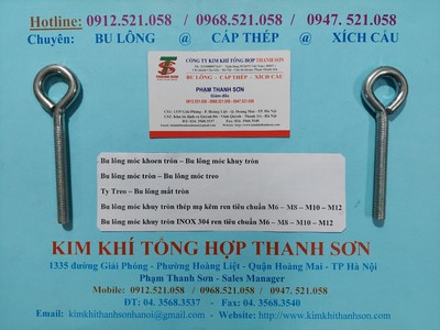 Bu lông đầu mắt khuyên tròn Mạ kẽm m6,m10,m8,m12 hà nội 0968521058 Bu lông ốc vít THANH SƠN 6