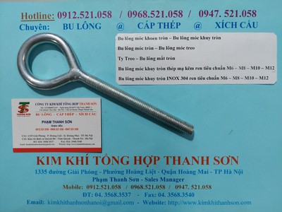 Bu lông đầu mắt khuyên tròn Mạ kẽm m6,m10,m8,m12 hà nội 0968521058 Bu lông ốc vít THANH SƠN 7