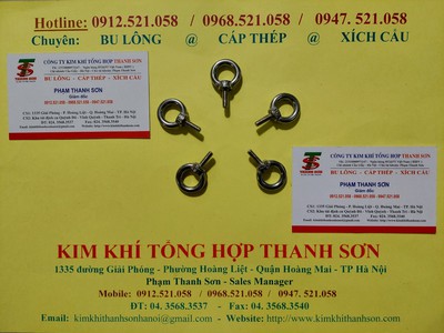 Chuyên bu lông mắt cẩu dương Inox 304 Hà Nội 0947521058 Kim khí THANH SƠN có đai ốc mắt cẩu âm 304 8