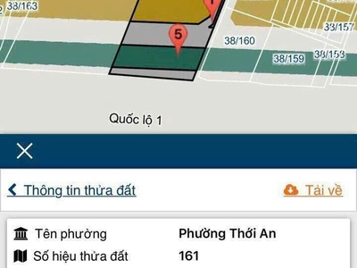 Siêu phẩm lô góc  50x100  3 mặt tiền quốc lộ 1a, p.thới an, q.12 0