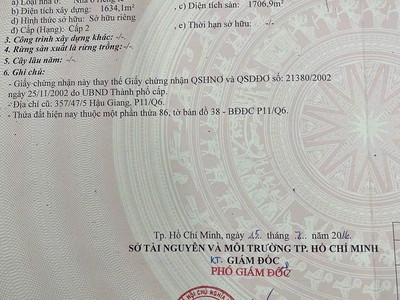 Bán lô quận 6 tphcm 350 tỷ có thương lượng 0